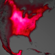 Una visualización de los datos recogidos relacionados con la fluorescencia de las plantas en la zona del medio oeste en Estados Unidos desde 2007 a 2011.